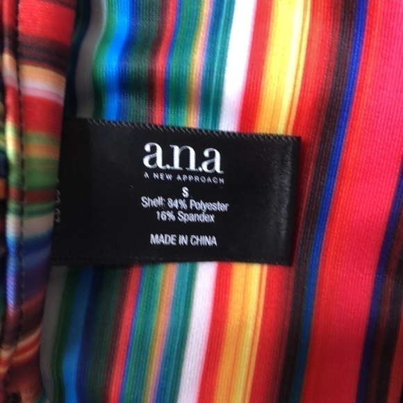 A.N.A - A NEW APPROACH Black & Multicolor Striped Push-Up Bikini Set -Size Small - Picture 6 of 8